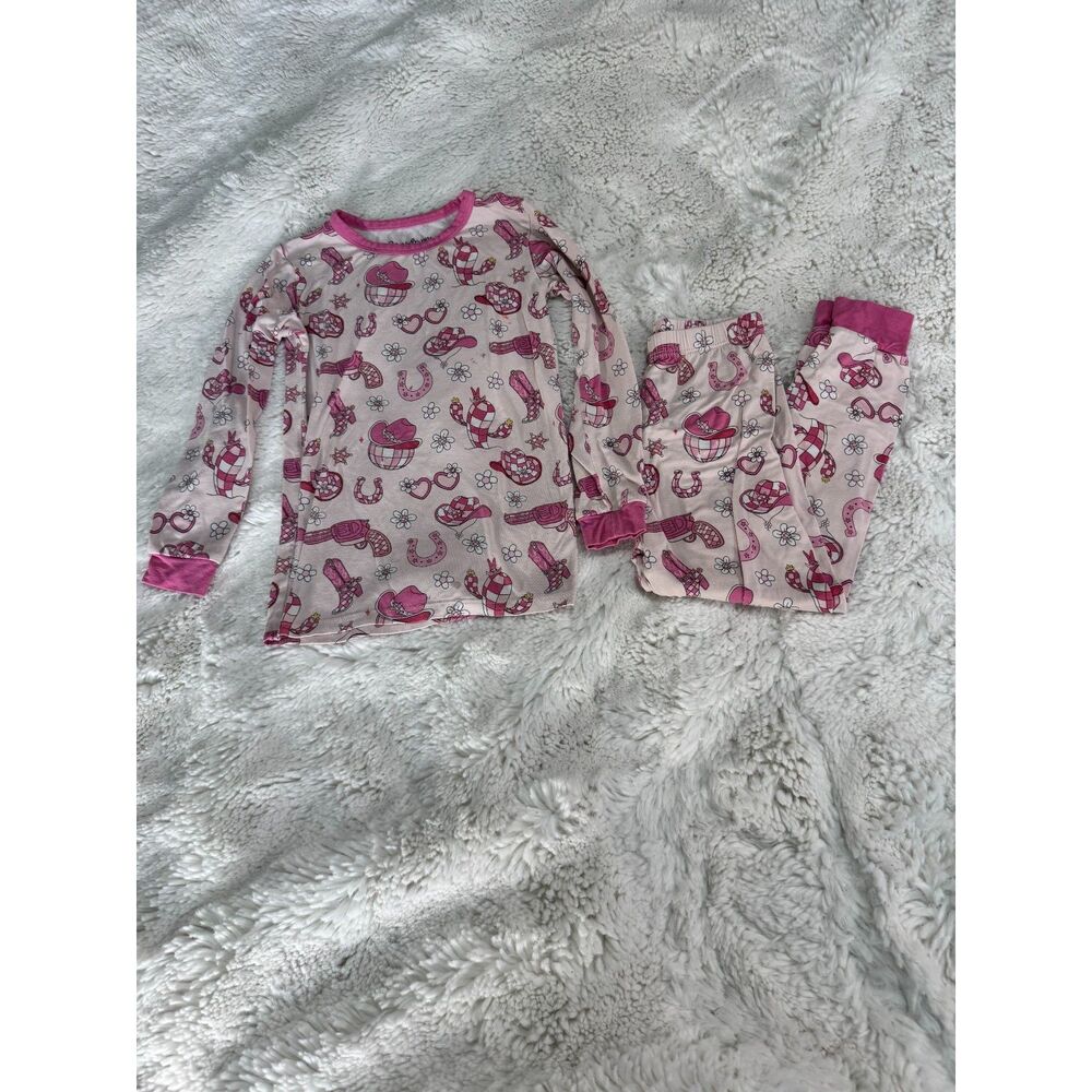 Reshinee Pink Cowgirl Bamboo PJs 3-4T | Western Cowboy Toddler Pajama Set